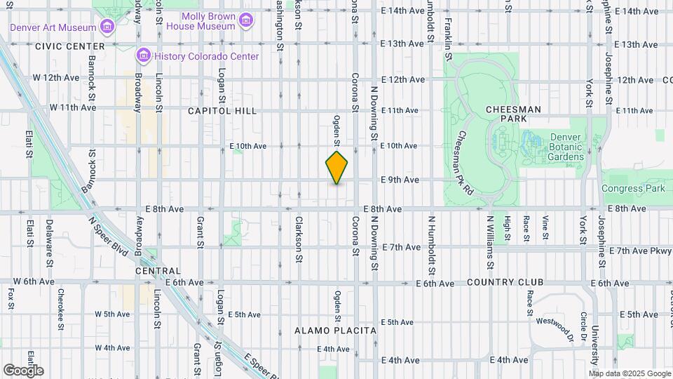 869 N Ogden St Map and Location Details