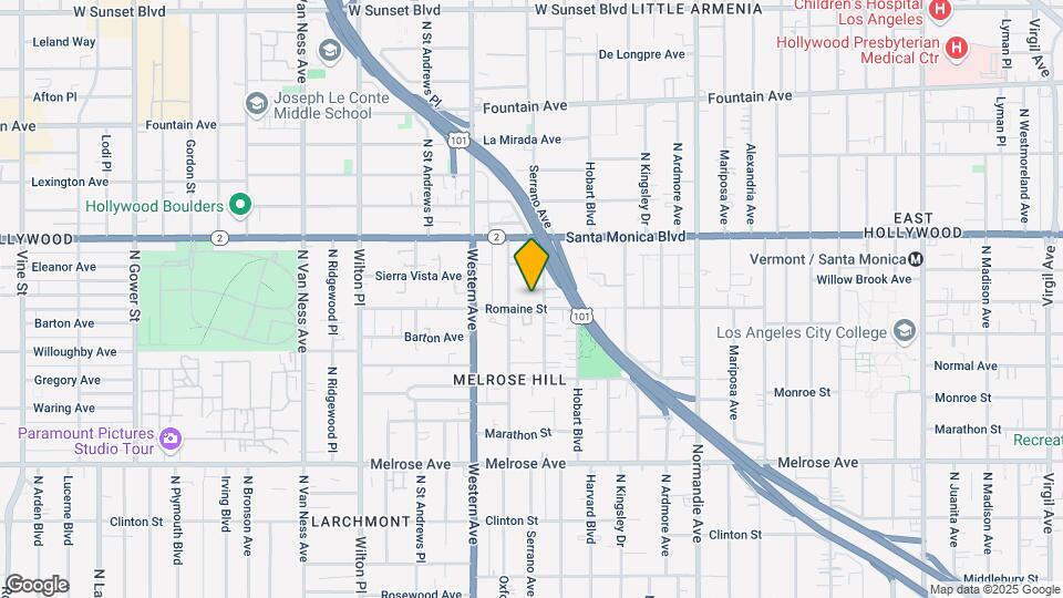 1005-1009 N Serrano Ave Map and Location Details