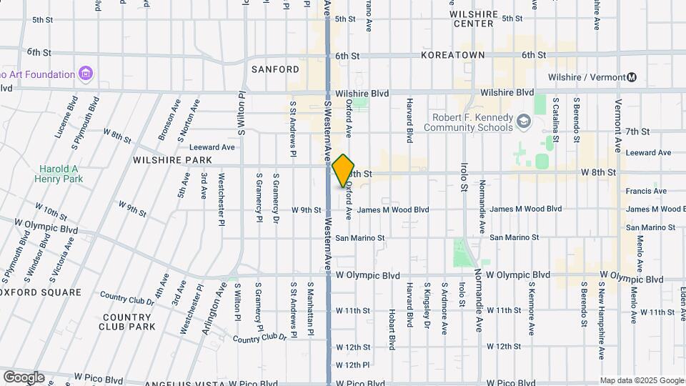 827-831 S Oxford Ave Mapa y Detalles de la Ubicación