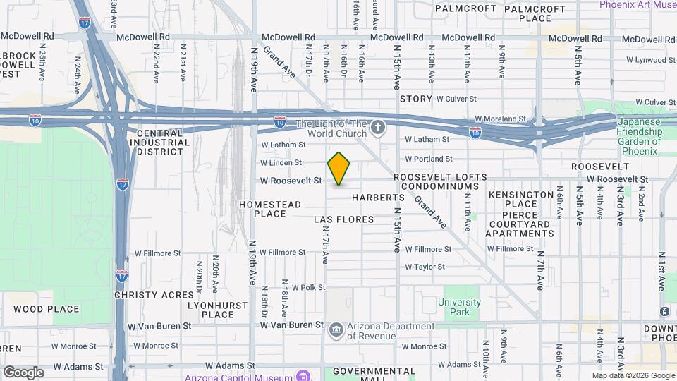 1636 W Garfield St Mapa y Detalles de la Ubicación