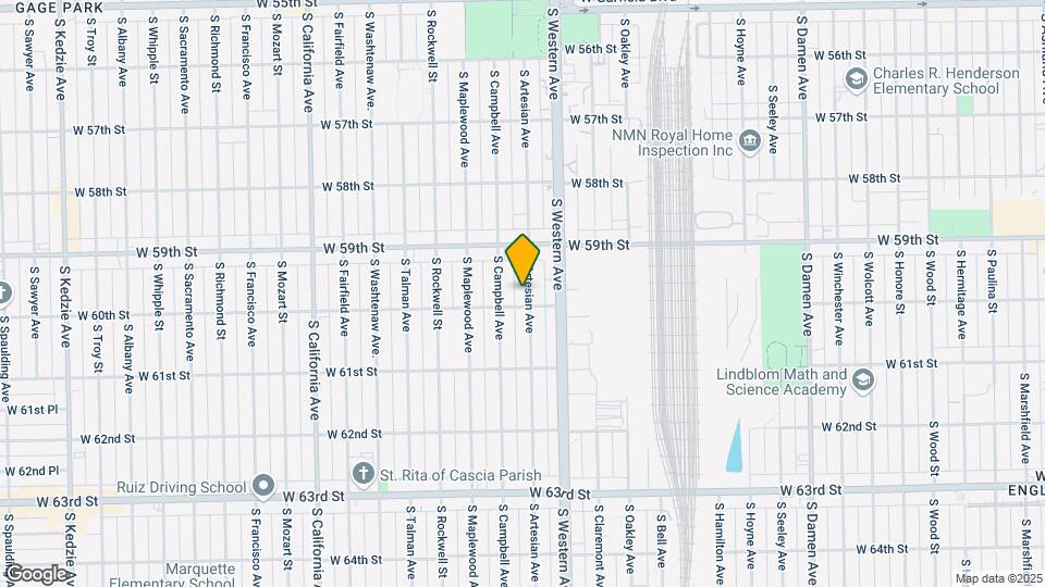 5944 S Artesian Ave Mapa y Detalles de la Ubicación