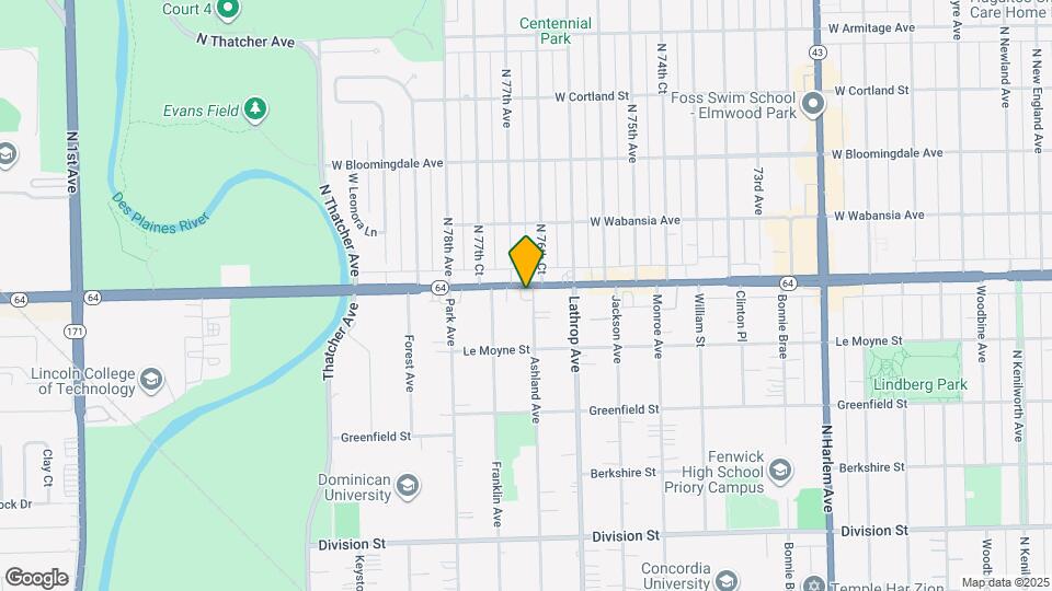 1540 Ashland Ave Map and Location Details