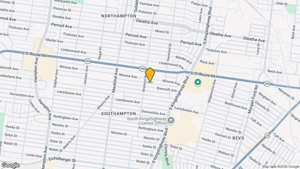 5033 Bancroft Ave, Unit 5033 1F Map and Location Details