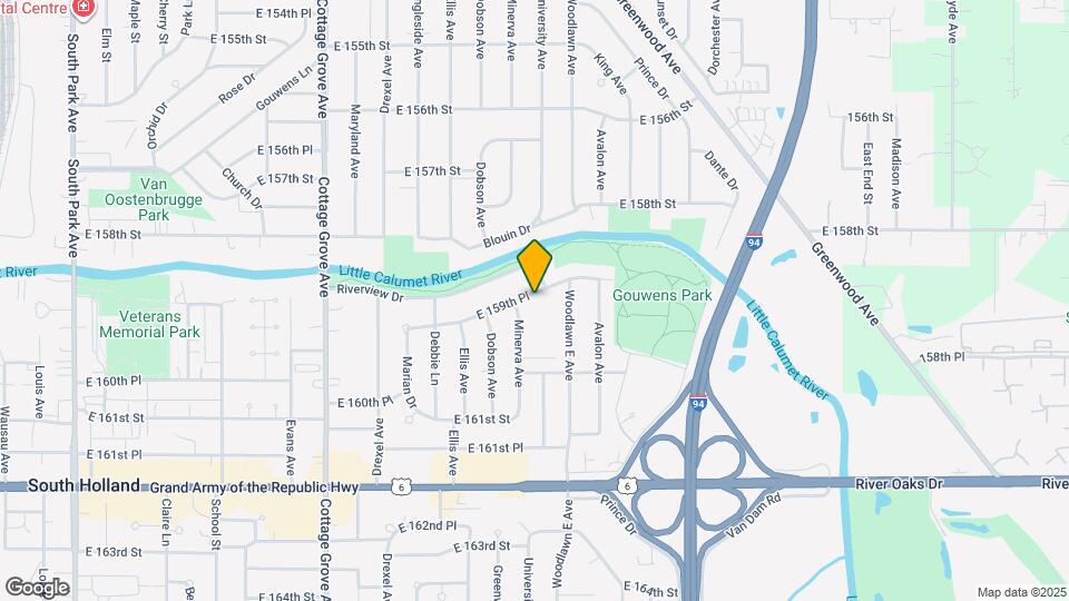 1127 E 159th Pl Map and Location Details