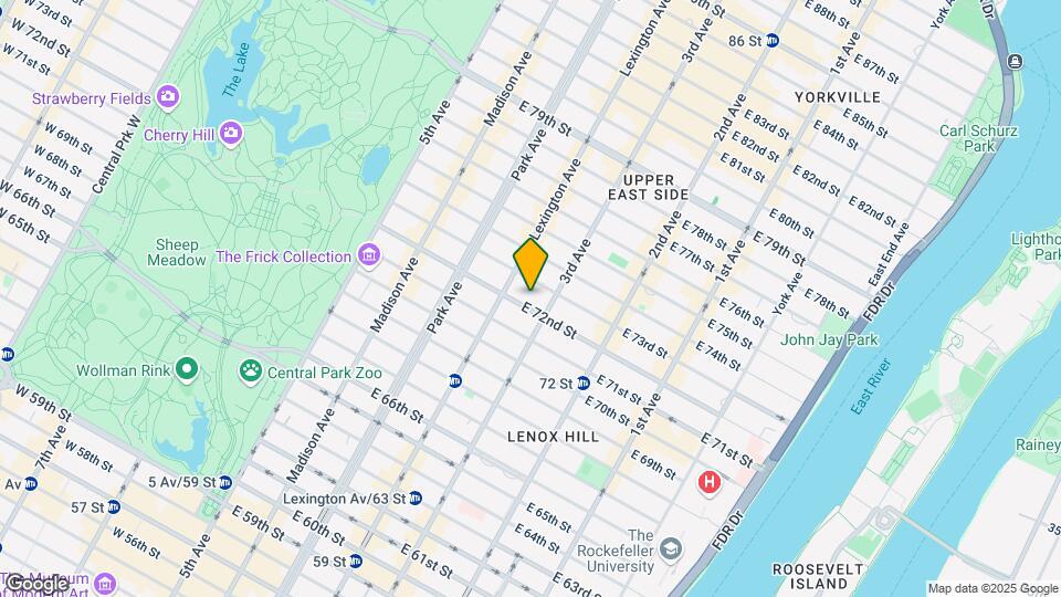 157 E 72nd St Mapa y Detalles de la Ubicación
