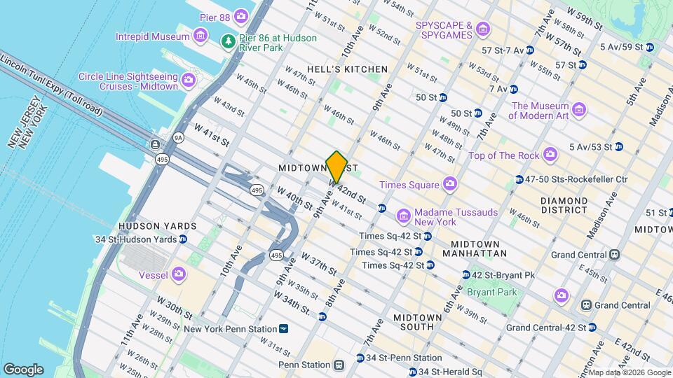 360-362 W 42nd St Map and Location Details