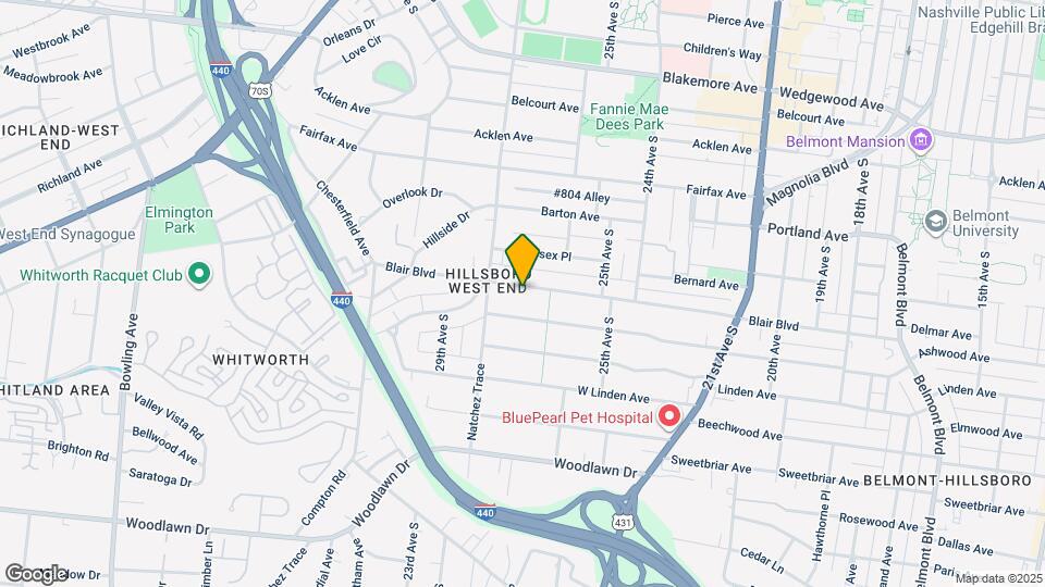 2537 Blair Blvd Map and Location Details