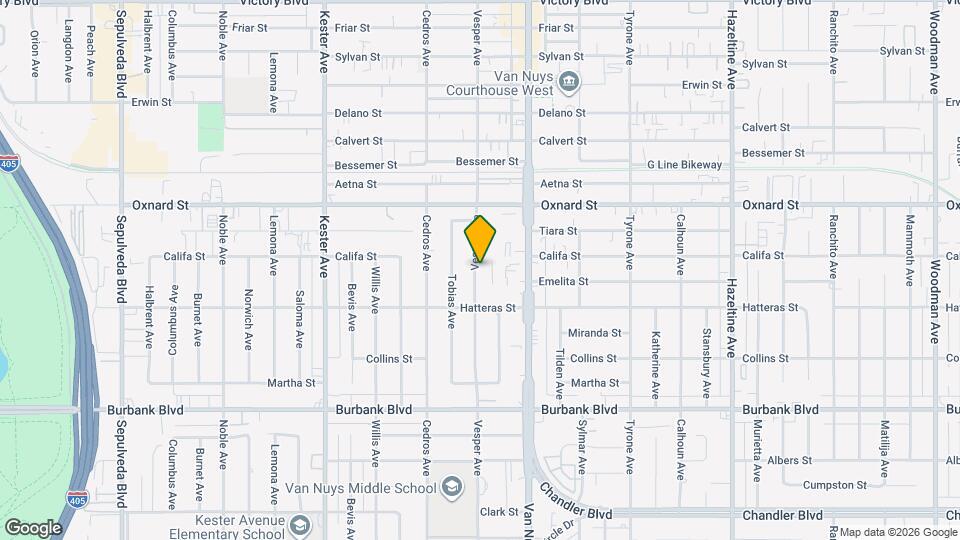 5844 Vesper Ave Mapa y Detalles de la Ubicación