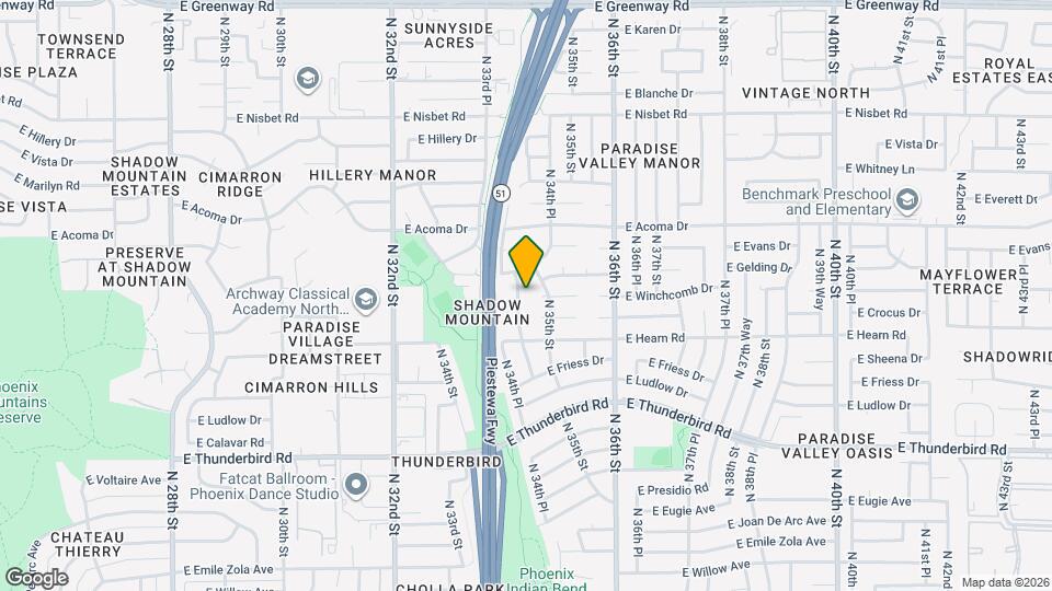 14237 N 34th Way Map and Location Details