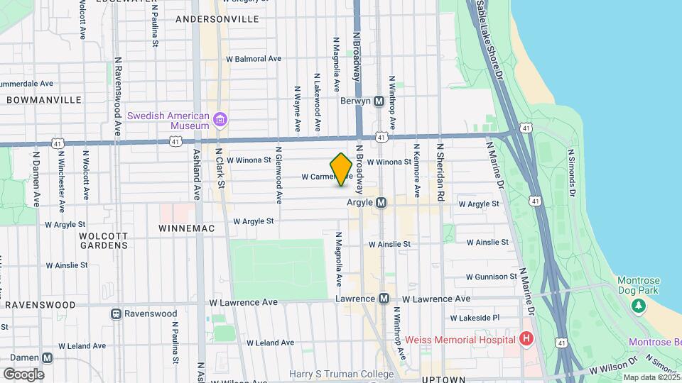1226 W Winnemac Ave Map and Location Details