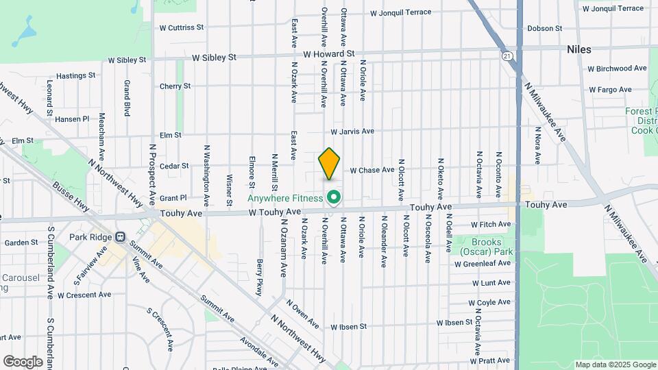 7241 N Overhill Ave Map and Location Details