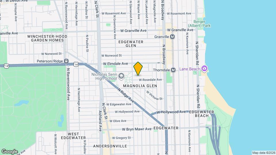 1340 W Rosedale Ave, Unit 1340 First flr Mapa y Detalles de la Ubicación