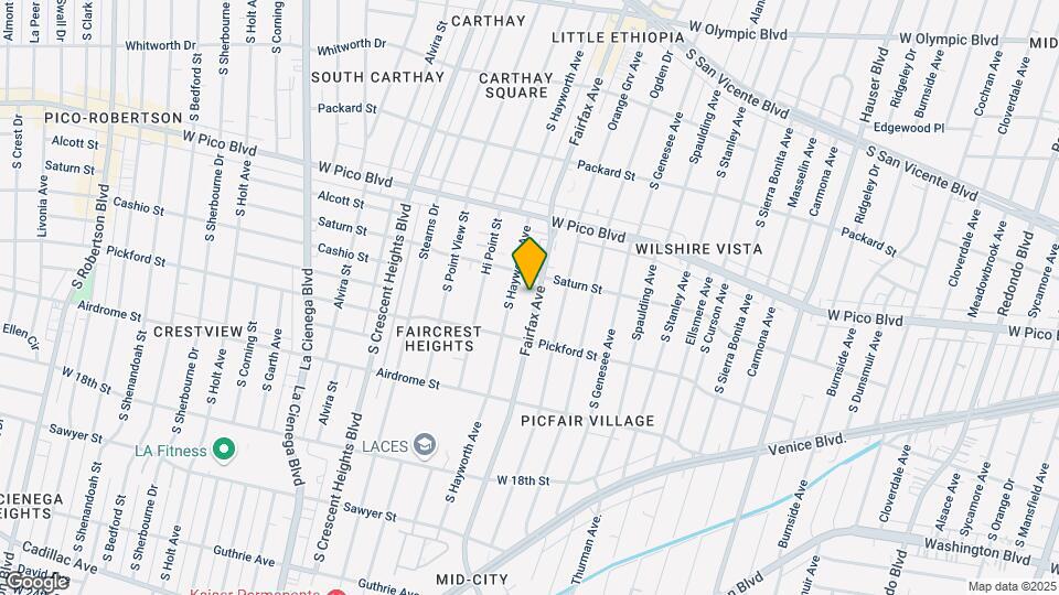 1525 S Fairfax Ave Mapa y Detalles de la Ubicación