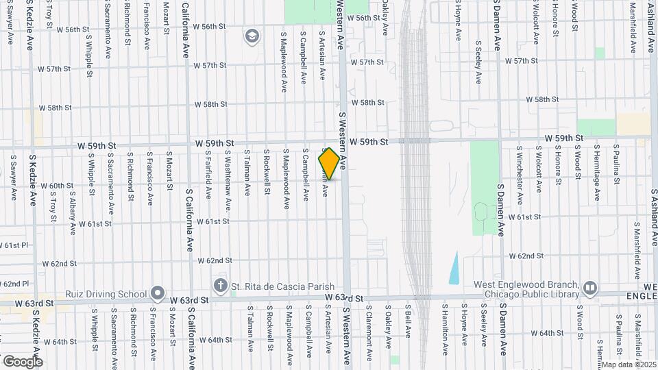 6005 S Artesian Ave Mapa y Detalles de la Ubicación