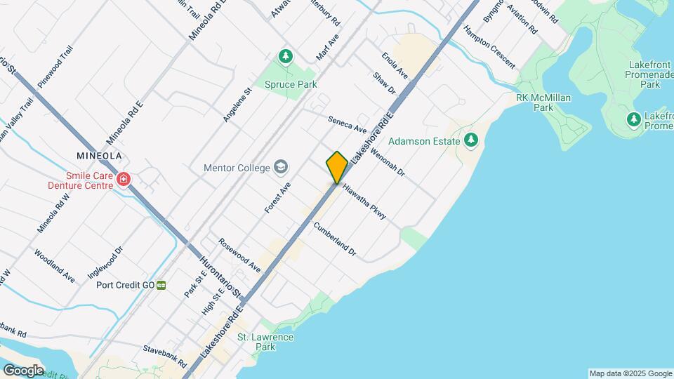 273 Lakeshore Rd E Map and Location Details