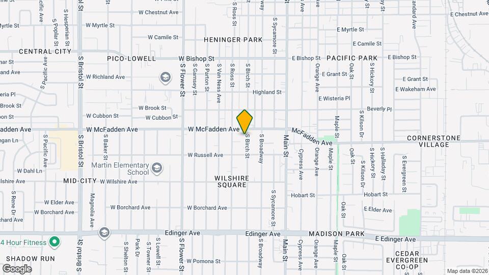 1114 S Birch St Map and Location Details