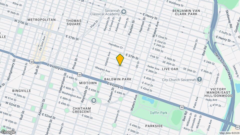 801 E 39th St Map and Location Details