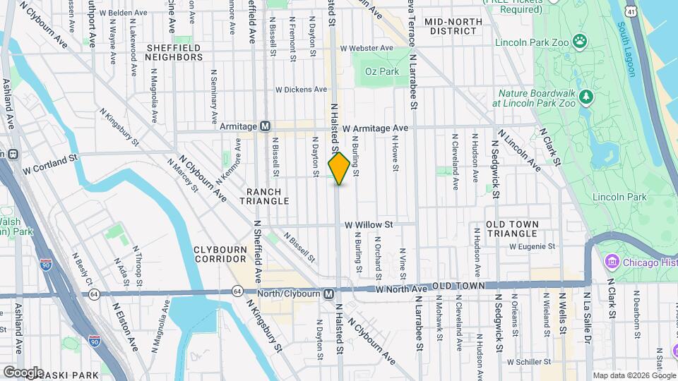 1855 N Halsted St Map and Location Details