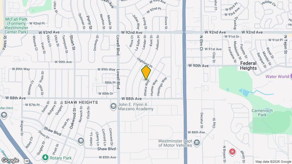 8901 Ithaca Way Mapa y Detalles de la Ubicación