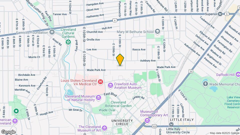 11015 Wade Park Ave Mapa y Detalles de la Ubicación