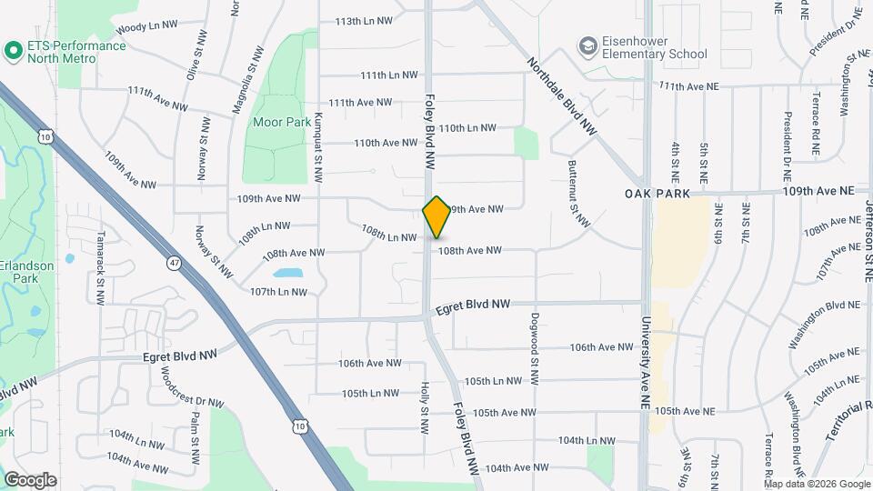 10807 Foley Blvd NW Map and Location Details