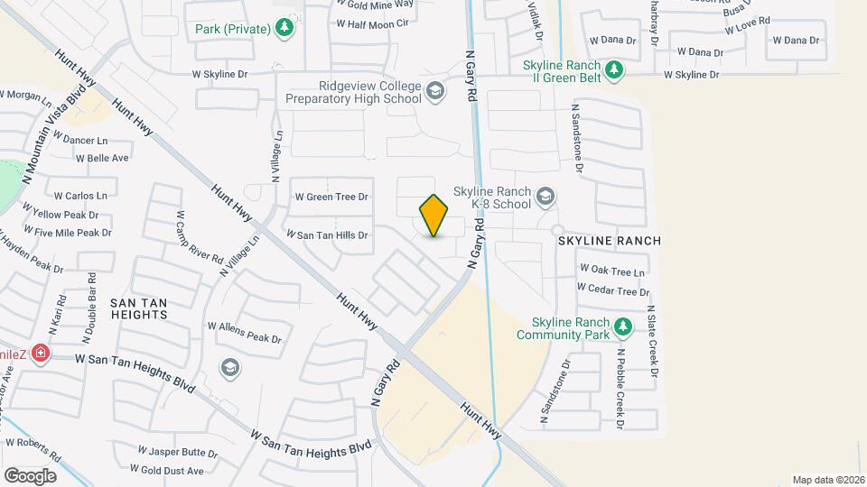 1631 W San Tan Hills Dr Mapa y Detalles de la Ubicación