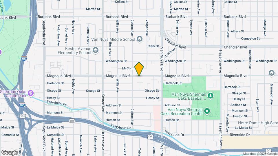 14632 Magnolia Blvd Map and Location Details