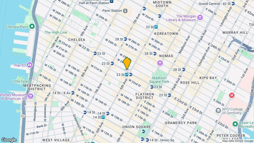 113 W 23rd St Map and Location Details