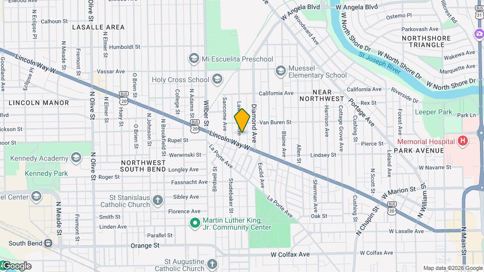 736 Lawndale Ave Map and Location Details