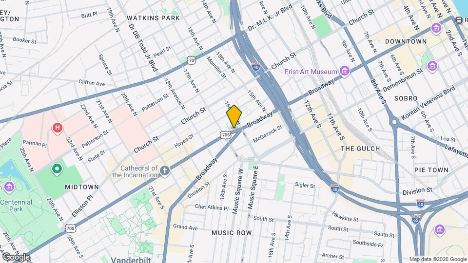 1616 West End Ave Map and Location Details