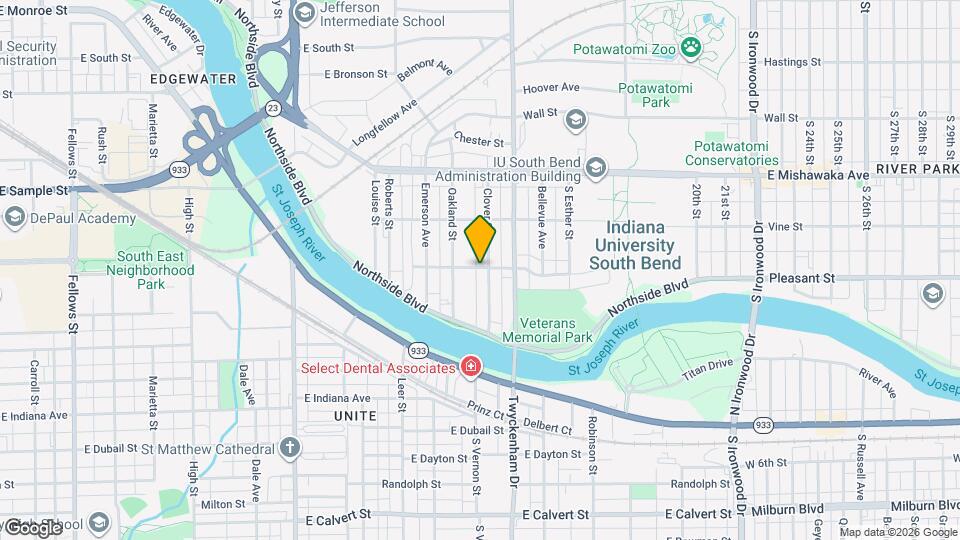 1201 Clover St Map and Location Details