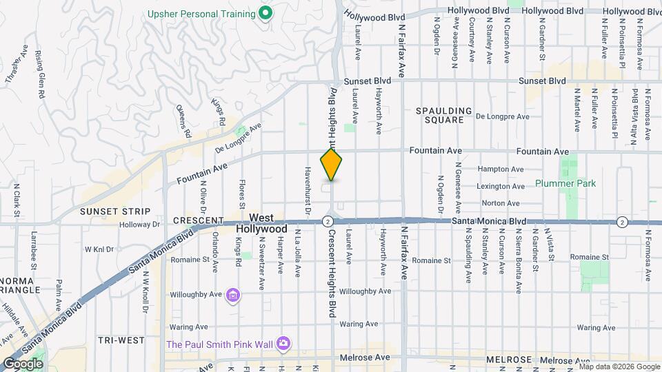 1223 N Crescent Heights Blvd Map and Location Details