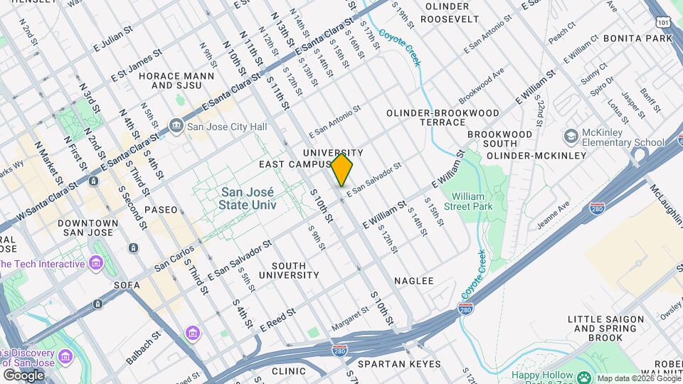 380 S 11th St Map and Location Details