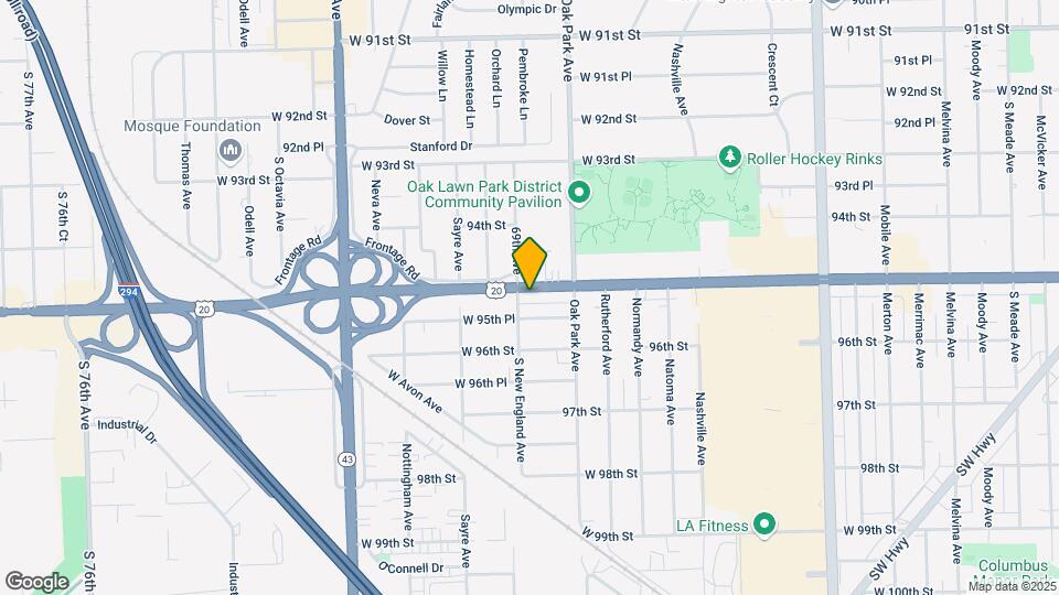 6835 W 95th St Map and Location Details