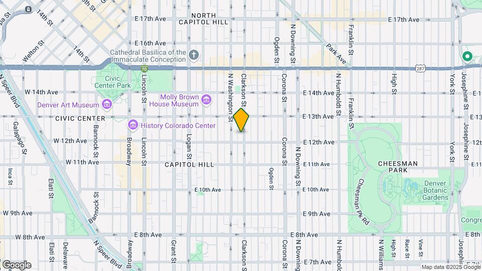 1221 N Clarkson St Map and Location Details