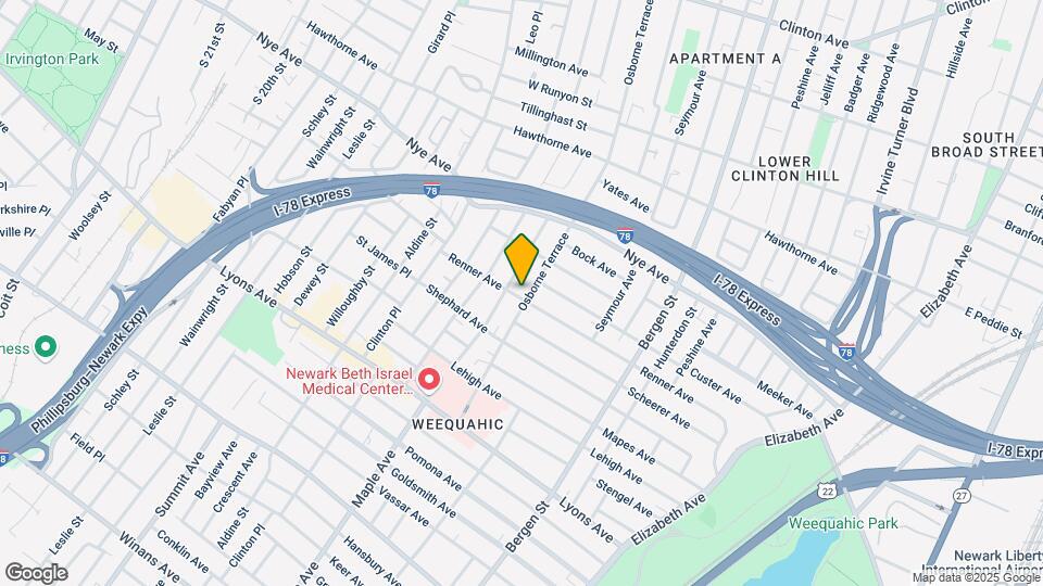 291 Osborne Ter, Unit 1R Mapa y Detalles de la Ubicación