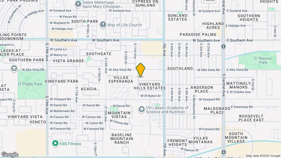 1016 W Lydia Ln Map and Location Details