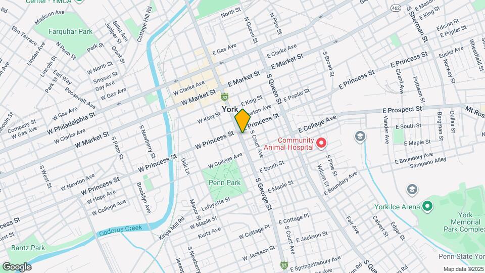 221 S George St Map and Location Details