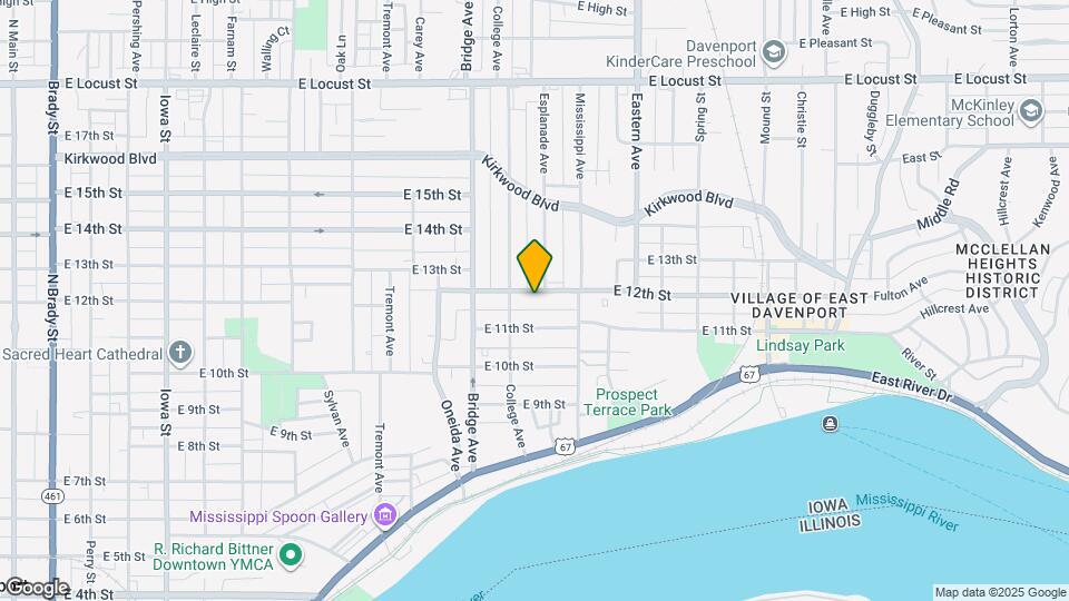 1319 E 12th St Map and Location Details