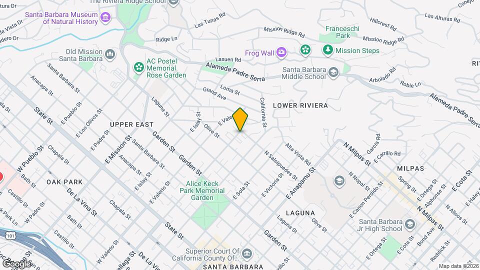 532 E Arrellaga St, Unit A Map and Location Details