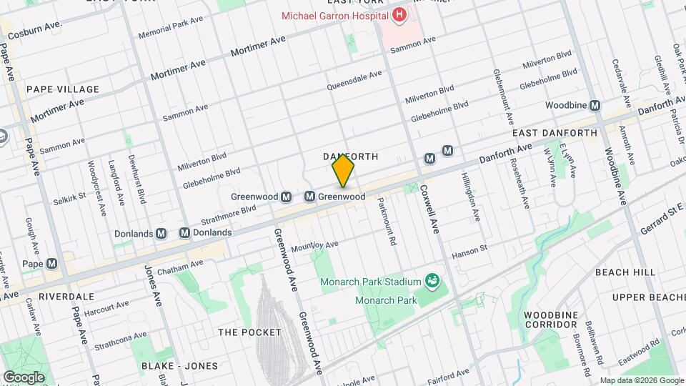 1376 Danforth Av Map and Location Details