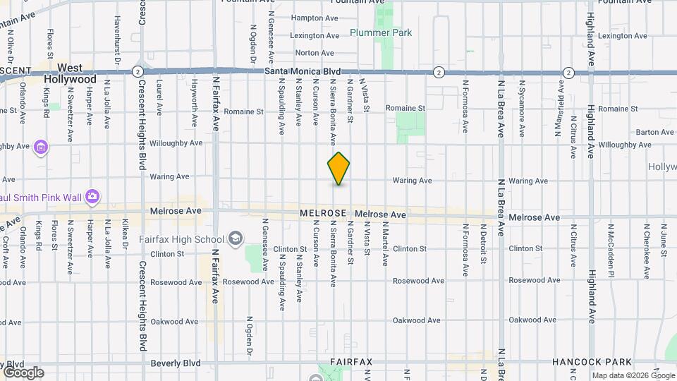 738 N Sierra Bonita Ave Mapa y Detalles de la Ubicación