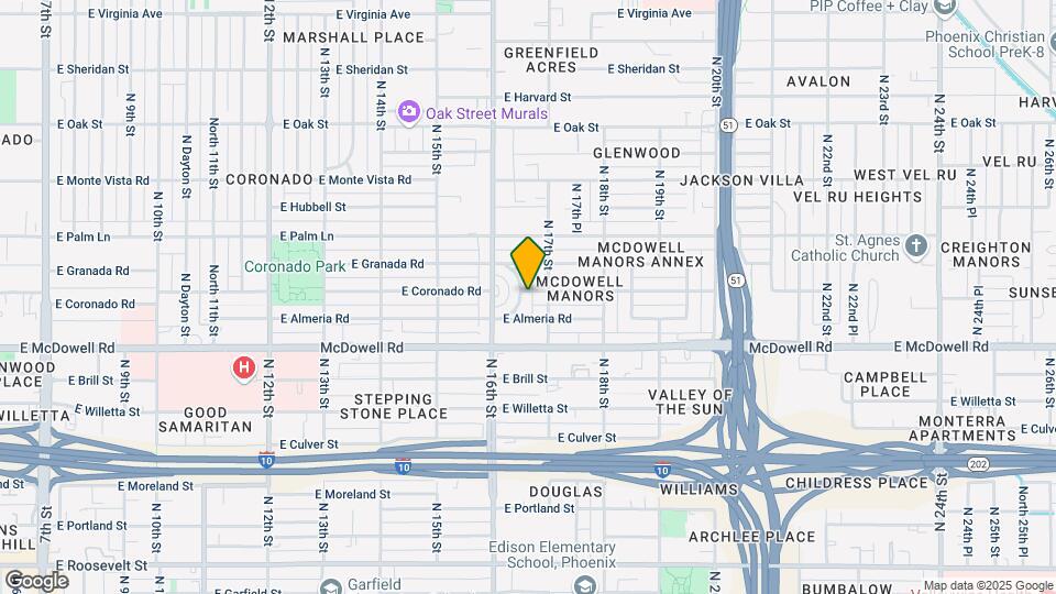 1717 N Whittier Dr Map and Location Details