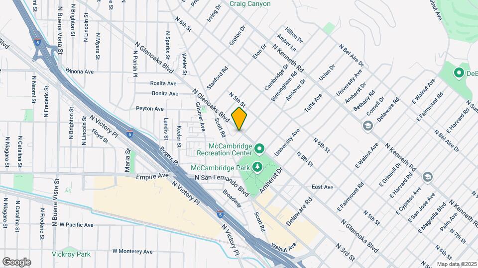1701 N Glenoaks Blvd Map and Location Details