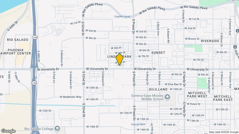 1504 W University Dr Mapa y Detalles de la Ubicación
