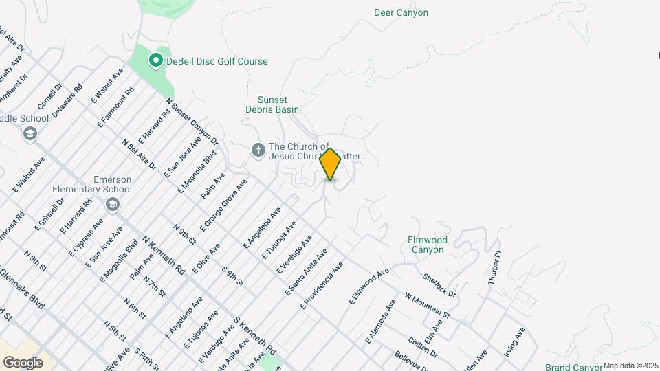 1218 E Tujunga Ave Map and Location Details