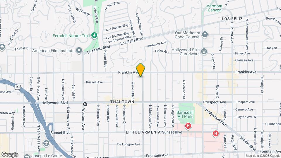 1837 N Normandie Ave Mapa y Detalles de la Ubicación