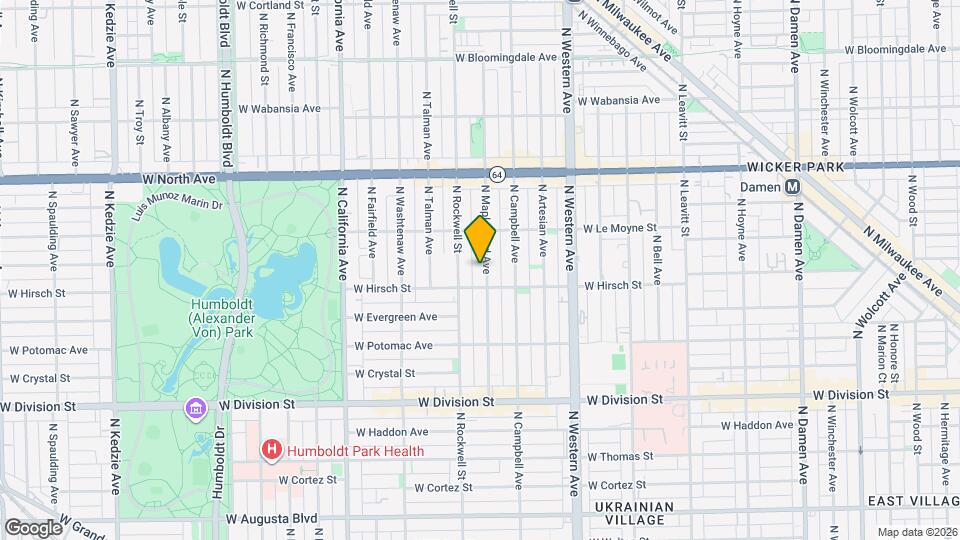 1416 N Maplewood Ave Map and Location Details