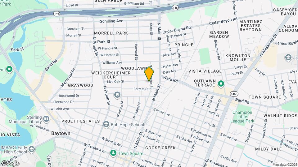 101 Live Oak St Map and Location Details