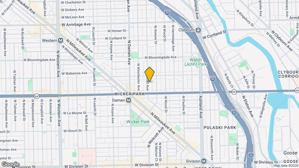 1633 N Wolcott Ave Map and Location Details
